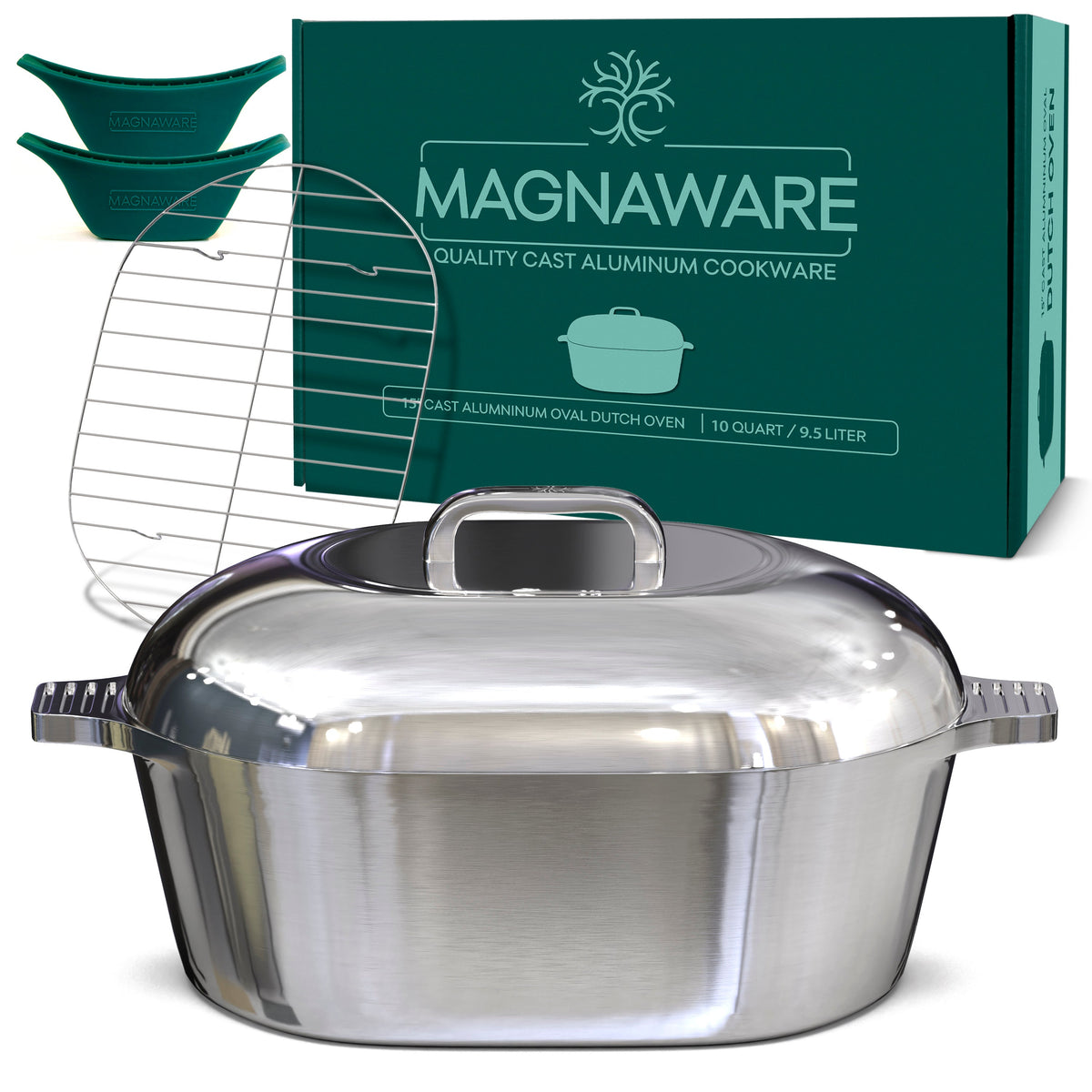 Oval Dutch Oven with Lid - 10 Quart (15 Inch)