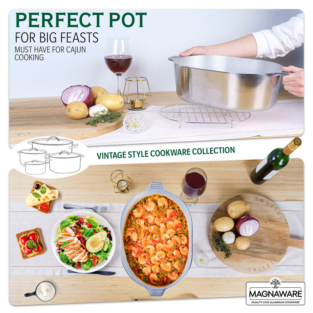 Oval Dutch Oven with Lid - 10 Quart (15 Inch)