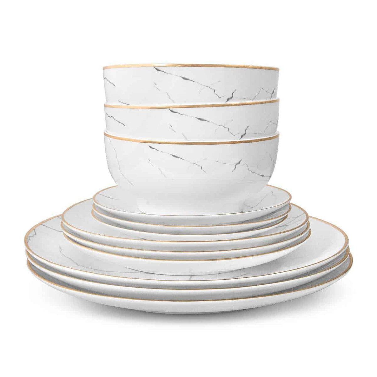 Carrara Marble Dinnerware Set - 16 Piece Set