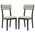 Modern Dining Chairs Set of 2 with Tilt Backrest for Dining Room-Black