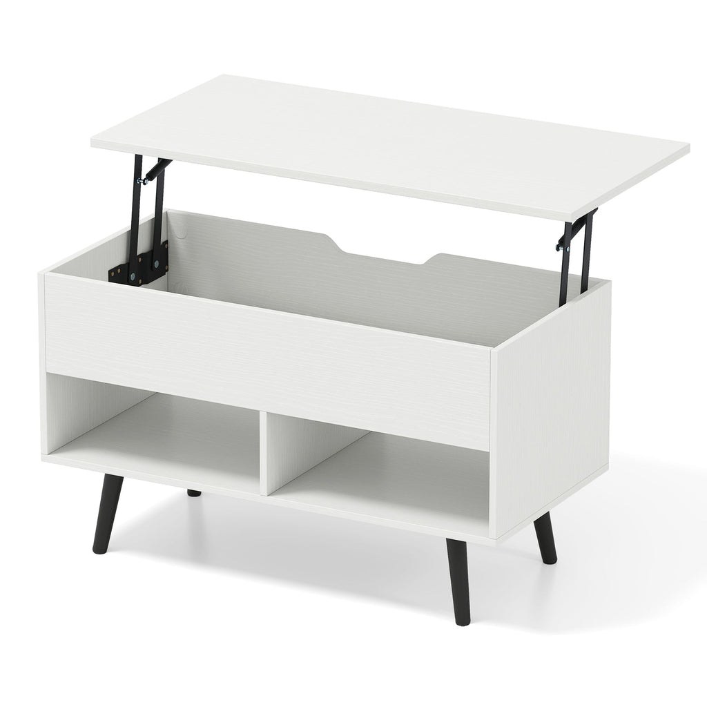31.5 Inch Lift-Top Coffee Table with Hidden Storage and 2 Open Shelves