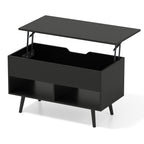 31.5 Inch Lift-Top Coffee Table with Hidden Storage and 2 Open Shelves