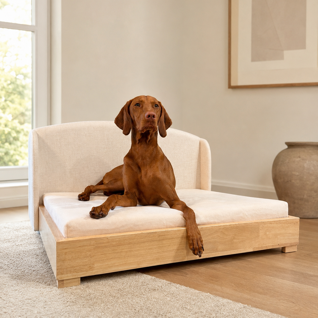 The Haven — Luxury Handcrafted Dog Bed | Solid Wood, Orthopedic, Waterproof lined