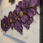 Purple Flower Plaster Wall Art