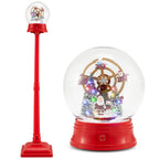 5 Ft Musical Christmas Street Lamp Snow Globe Lantern on Stand-Red