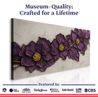 Purple Flower Plaster Wall Art