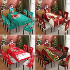 Christmas tablecloth, holiday decoration, elastic chair cover, household dining table, waterproof and dustproof tablecloth, fabric decorative tablecloth