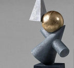 Abstract Geometric Sculpture Gold Leaf Accents for Your Living Room