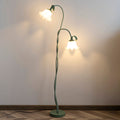 Calla Lily Floral Floor Lamp with Acrylic Petal Shades | Foot-Switch Light