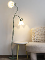 Calla Lily Floral Floor Lamp with Acrylic Petal Shades | Foot-Switch Light