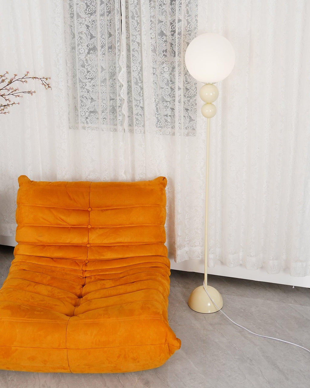 Modern Floor Lamp Metal Glass Standing Light for Living Room