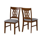 Dining Chairs Set of 2 Dining Room Chairs with Padded Seat for Kitchen Living Room-Walnut