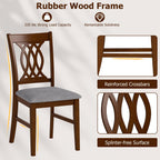 Dining Chairs Set of 2 Dining Room Chairs with Padded Seat for Kitchen Living Room-Walnut