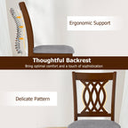 Dining Chairs Set of 2 Dining Room Chairs with Padded Seat for Kitchen Living Room-Walnut