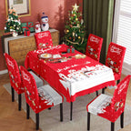 Christmas tablecloth, holiday decoration, elastic chair cover, household dining table, waterproof and dustproof tablecloth, fabric decorative tablecloth