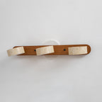 Travertine Stone Wall Sconce with Dimmable LED | Natural Wood Accent for Warm Ambient Glow