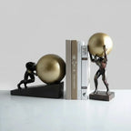 Atlas Statue Man Holding Ball Metal Sculpture Home Decor