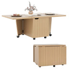 Foldable Coffee Table with Storage Cabinet Extendable Center Table