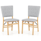 Foldable Dining Chair Set of 2 Armless Kitchen Chair with Padded Seat and Tilt Backrest