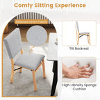 Foldable Dining Chair Set of 2 Armless Kitchen Chair with Padded Seat and Tilt Backrest