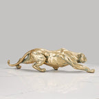 Golden Retro Leopard Decorative Sculpture for Living Room Tabletop Decor