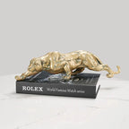 Golden Retro Leopard Decorative Sculpture for Living Room Tabletop Decor