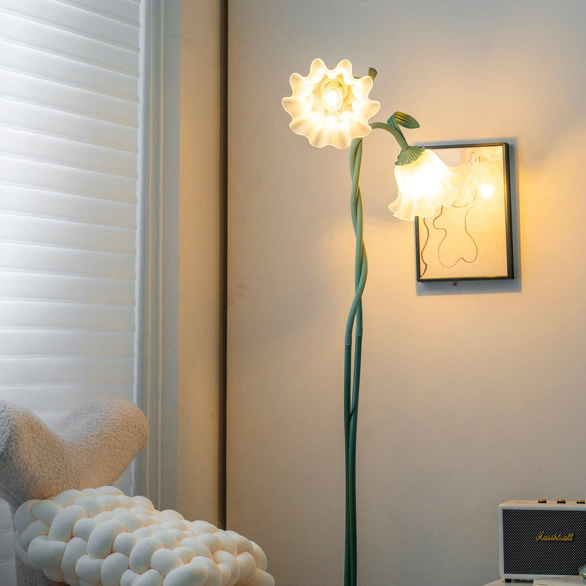 Calla Flower Floor Lamp Matte Green