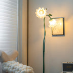 Calla Lily Floral Floor Lamp with Acrylic Petal Shades | Foot-Switch Light