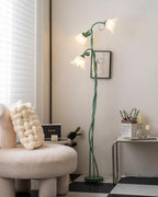 Calla Lily Floral Floor Lamp with Acrylic Petal Shades | Foot-Switch Light