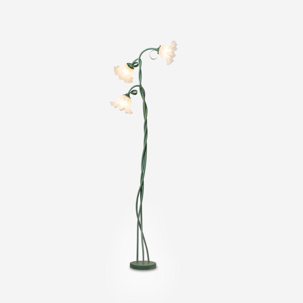 Calla Lily Floral Floor Lamp with Acrylic Petal Shades | Foot-Switch Light