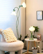 Calla Lily Floral Floor Lamp with Acrylic Petal Shades | Foot-Switch Light
