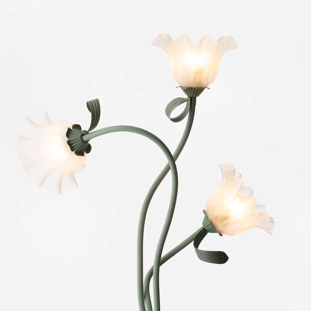 Calla Lily Floral Floor Lamp with Acrylic Petal Shades | Foot-Switch Light