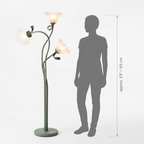Calla Lily Floral Floor Lamp with Acrylic Petal Shades | Foot-Switch Light