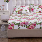 DaDa Bedding Romantic Roses Floral Bed in a Bag Set - Pink Cottage Bedding