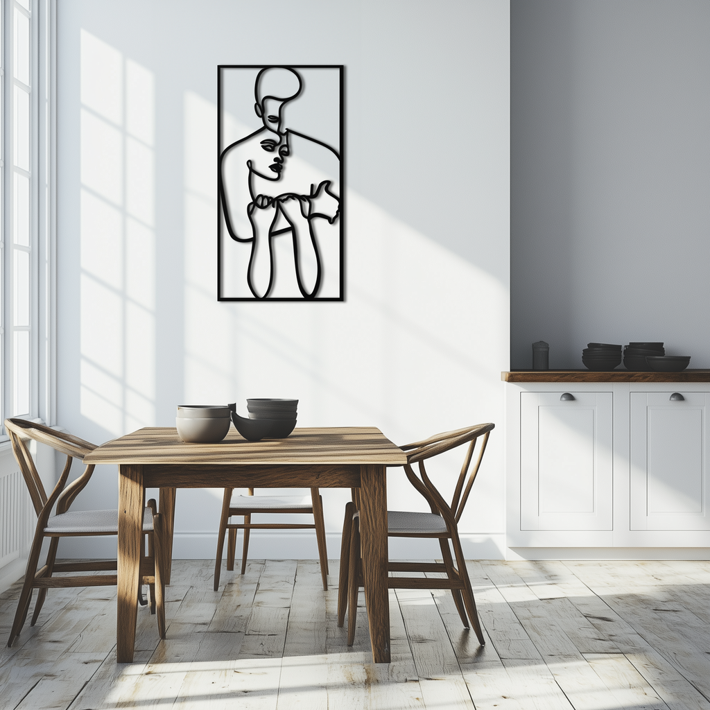 act Couple Line Art Metal Wall Decor Abstr– Modern Minimalist Love Artwork- KAF625