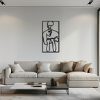 act Couple Line Art Metal Wall Decor Abstr– Modern Minimalist Love Artwork- KAF625