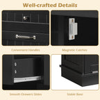 Kitchen Tilt Out Trash Cabinet with 2 Drawers and Adjustable Shelf