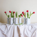 MAJA RIBBED PORCELAIN IKEBANA VASE