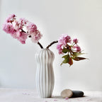 MAJA RIBBED PORCELAIN IKEBANA VASE