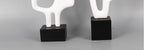 Modern Abstract Black Sculpture Statue for Contemporary Home Decor