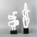 Modern Abstract Black Sculpture Statue for Contemporary Home Decor