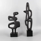 Modern Abstract Black Sculpture Statue for Contemporary Home Decor