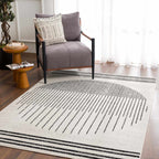 Angus Abstract Black and White Area Rug
