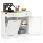 Kitchen Tilt Out Trash Cabinet with 2 Drawers and Adjustable Shelf