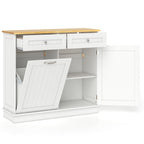 Kitchen Tilt Out Trash Cabinet with 2 Drawers and Adjustable Shelf
