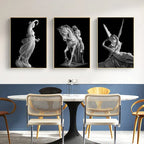 Nordic Simple Wall Art Black Ancient Greek Gods Sculpture David Statue Canvas Print Poster Home Living Room Bedroom Decoration