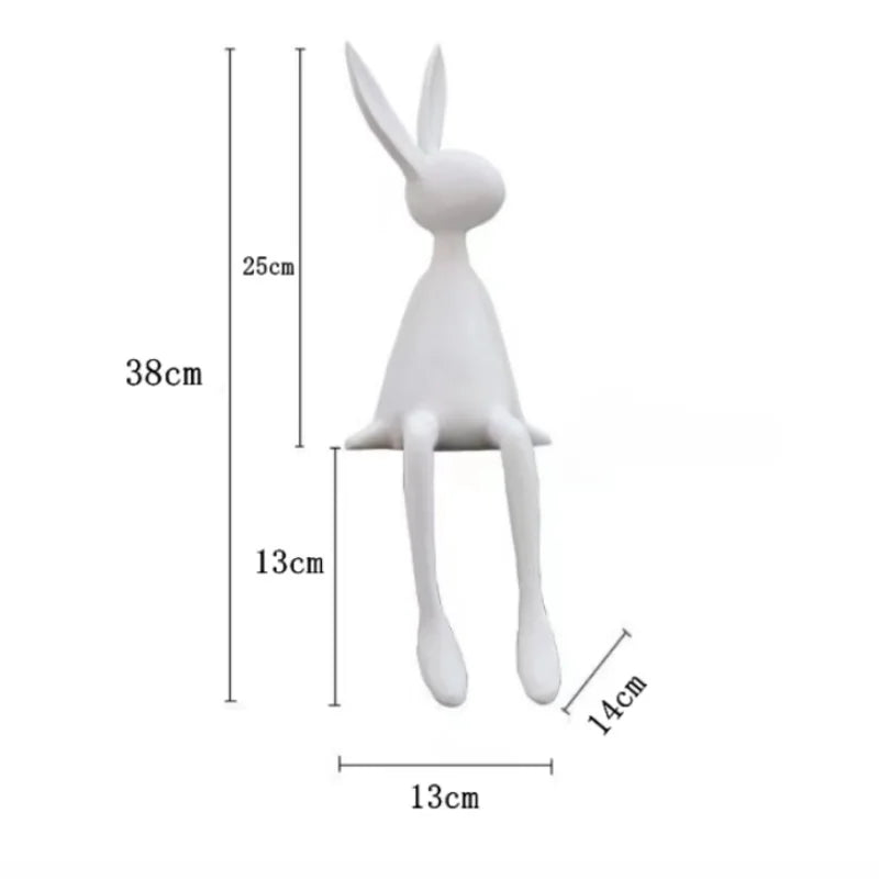 Creative Home Decor Rabbit Statue Abstract Art Sculpture Desk Living Room TV Cabinet Wine Cabinet Handicrafts Ornaments