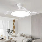 Modern Invisible LED Ceiling Fan with Light Large Air Volume 3 folding blades for Bedroom Dining room Electric fan AC220V
