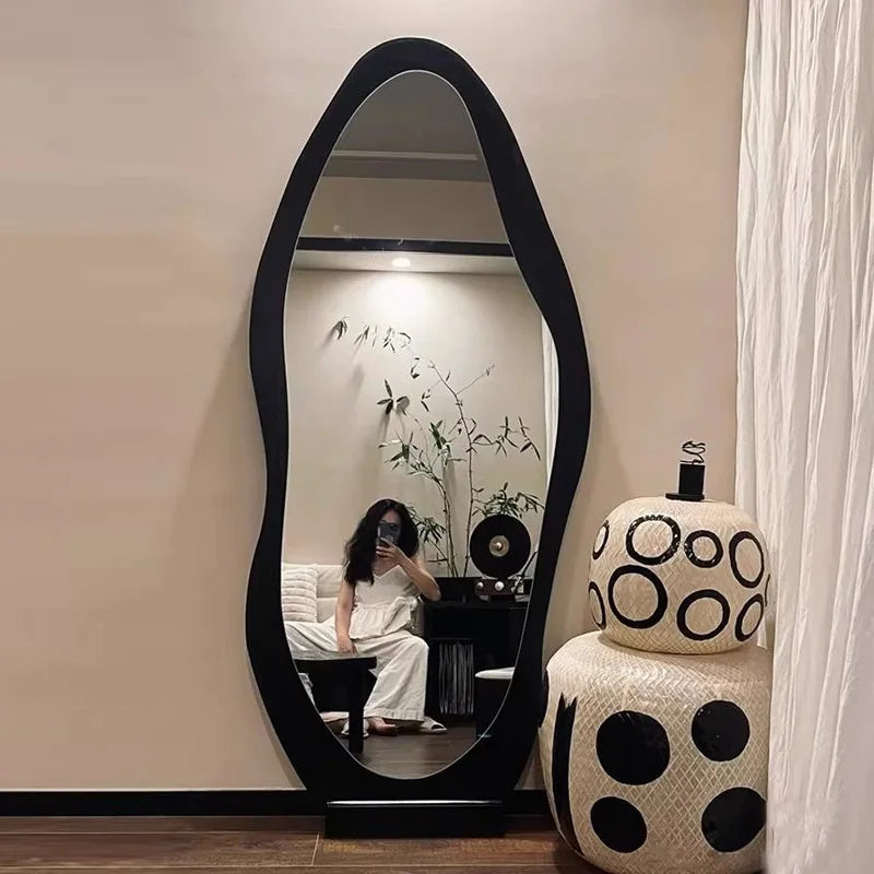 Full body mirror Internet celebrity special-shaped mirror home floor mirror bedroom wall-mounted dressing mirror fitting mirror