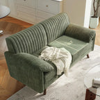Modern Loveseat Sofa 64.5" for Small Space Living Room, Chenille Fabric 2-Seater Couch with High Legs（164cm）, Comfy Small Apartment Sofa Green